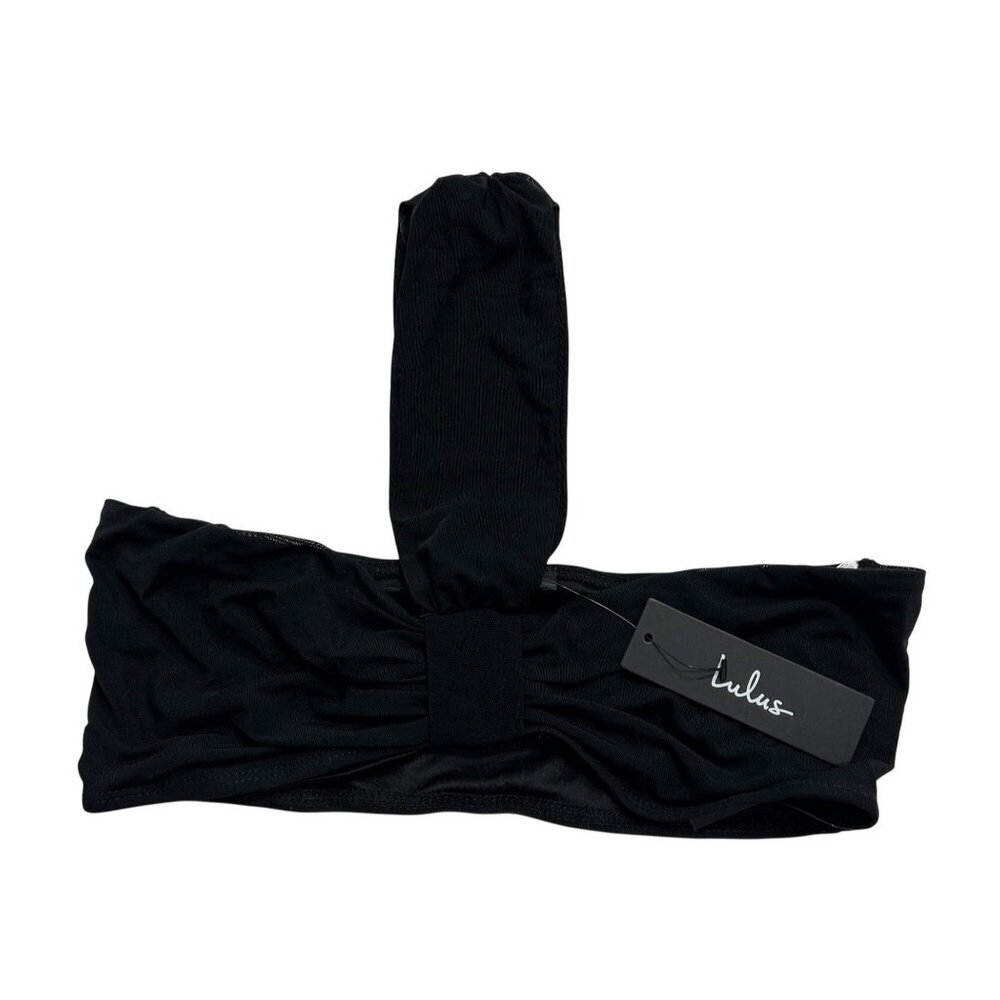 Lulus One Shoulder Bandeau Top in Black